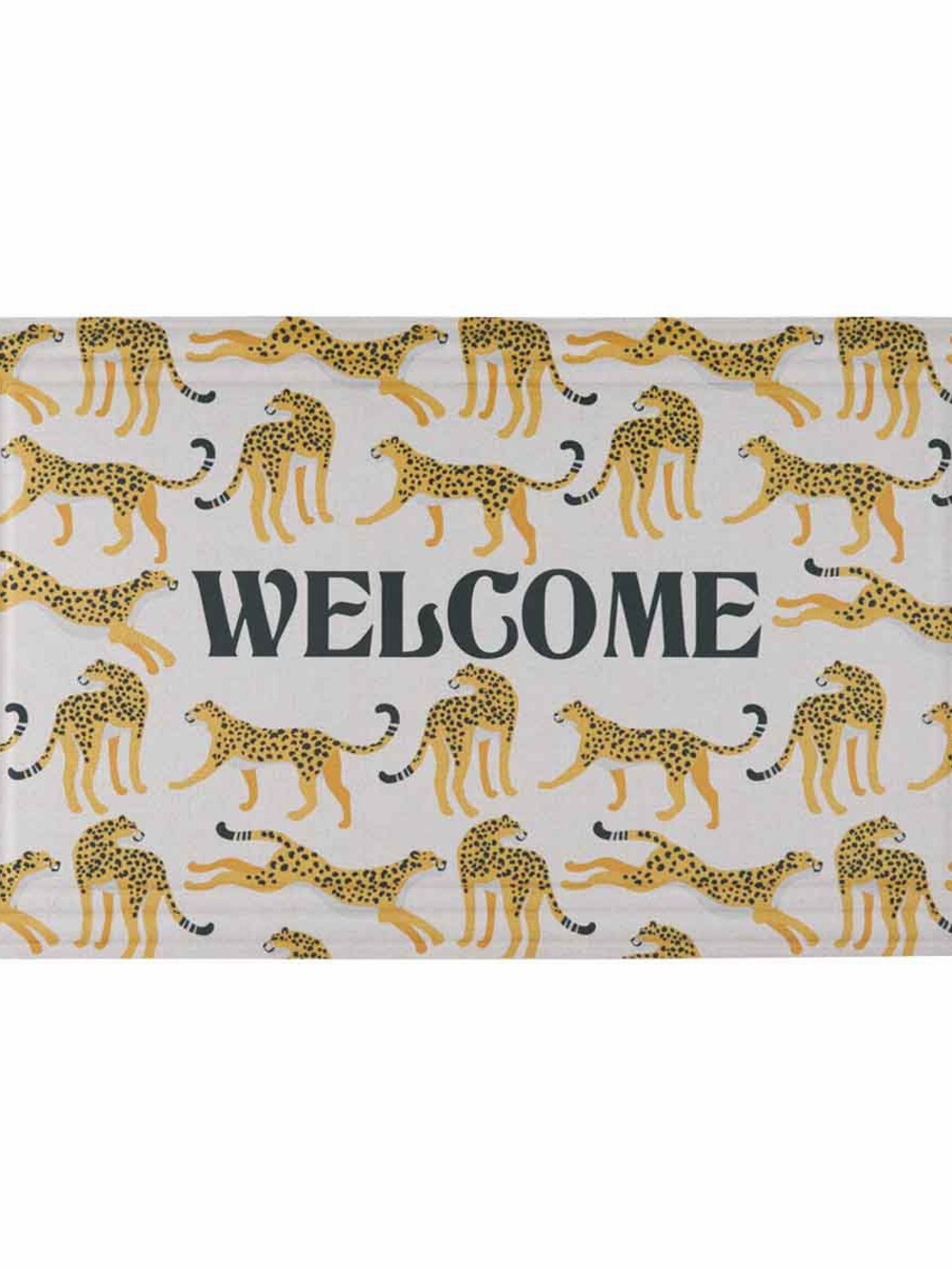 Welcome Leopard Print Doormat -